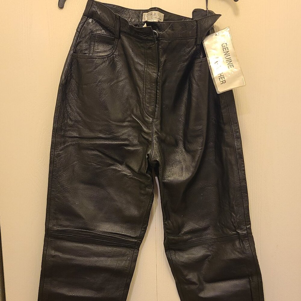 Women’s Genuine Leather Black Pants